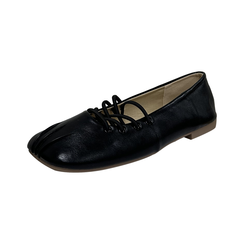 Designer Vintage Flat Shoes for Women 2024 New Autumn Winter Pleated Comfortable Shallow Mouth Soft Sole Square Toe - Image 5
